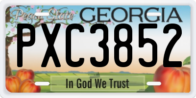 GA license plate PXC3852