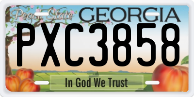 GA license plate PXC3858