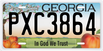 GA license plate PXC3864