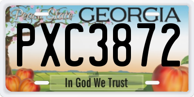 GA license plate PXC3872