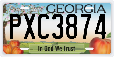 GA license plate PXC3874