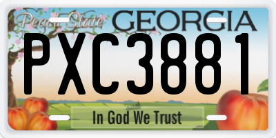 GA license plate PXC3881