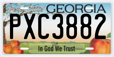 GA license plate PXC3882