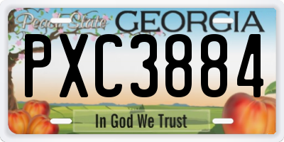 GA license plate PXC3884