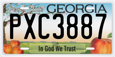 GA license plate PXC3887