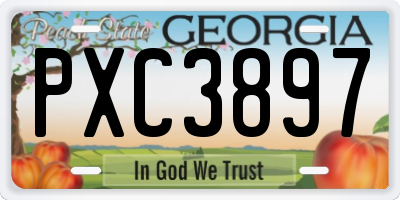GA license plate PXC3897