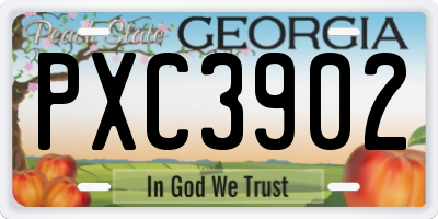 GA license plate PXC3902