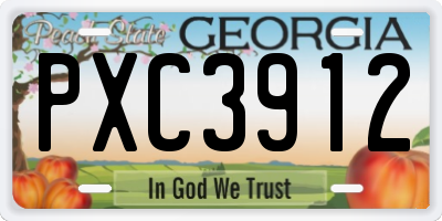 GA license plate PXC3912