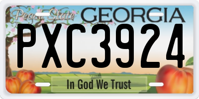 GA license plate PXC3924
