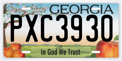 GA license plate PXC3930