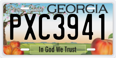 GA license plate PXC3941