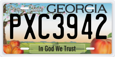 GA license plate PXC3942