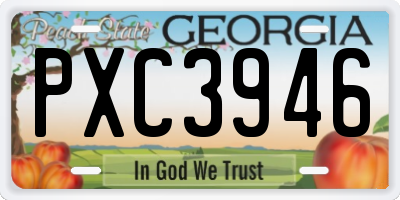 GA license plate PXC3946