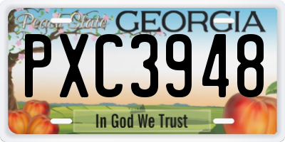 GA license plate PXC3948