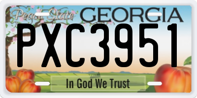 GA license plate PXC3951