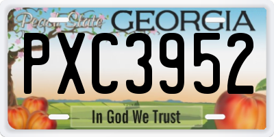 GA license plate PXC3952
