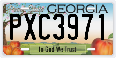 GA license plate PXC3971