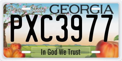 GA license plate PXC3977
