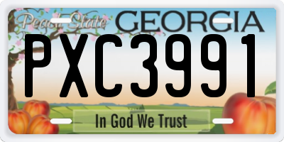 GA license plate PXC3991