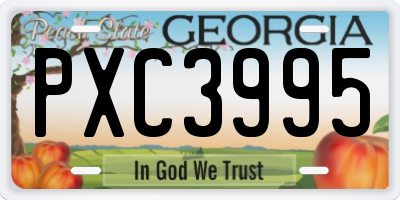 GA license plate PXC3995