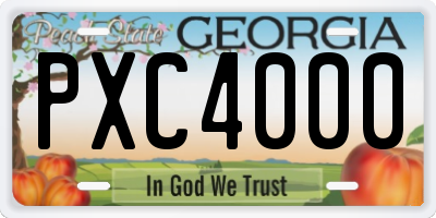 GA license plate PXC4000