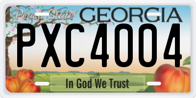 GA license plate PXC4004