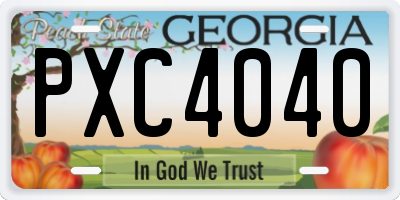 GA license plate PXC4040