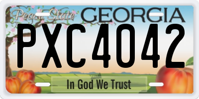 GA license plate PXC4042