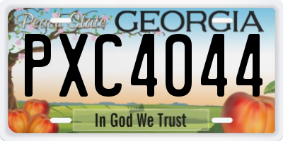 GA license plate PXC4044