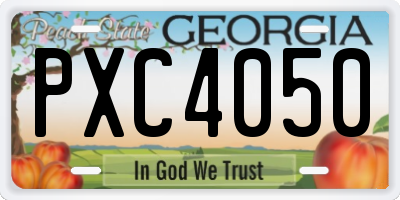 GA license plate PXC4050