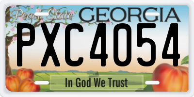 GA license plate PXC4054