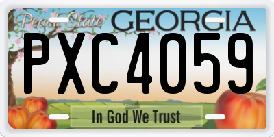 GA license plate PXC4059