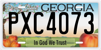 GA license plate PXC4073