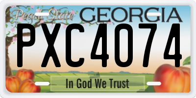 GA license plate PXC4074