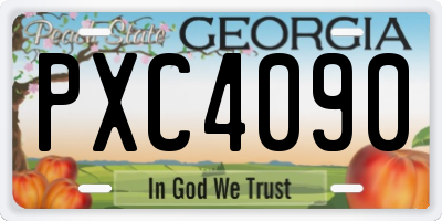 GA license plate PXC4090