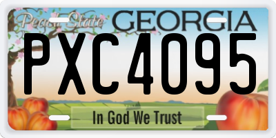 GA license plate PXC4095