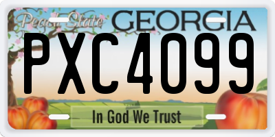 GA license plate PXC4099