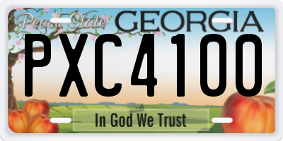GA license plate PXC4100