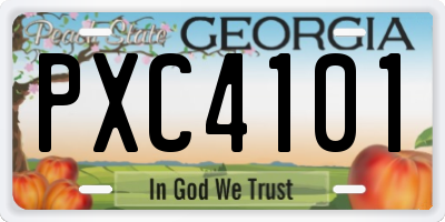 GA license plate PXC4101