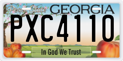 GA license plate PXC4110