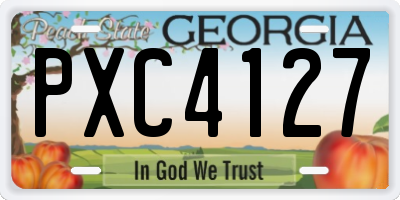 GA license plate PXC4127