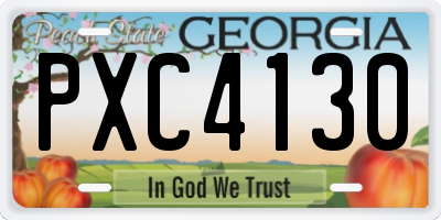 GA license plate PXC4130