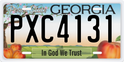 GA license plate PXC4131