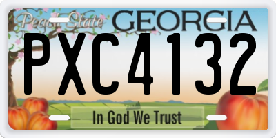 GA license plate PXC4132