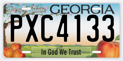 GA license plate PXC4133