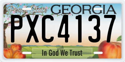 GA license plate PXC4137
