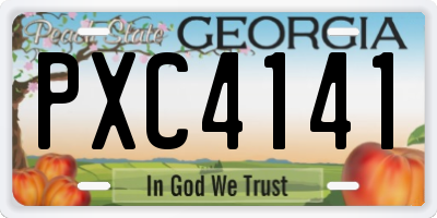 GA license plate PXC4141
