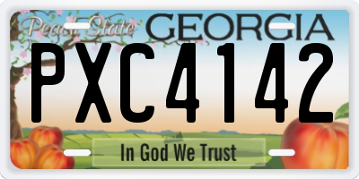 GA license plate PXC4142