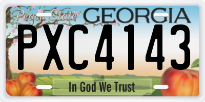 GA license plate PXC4143