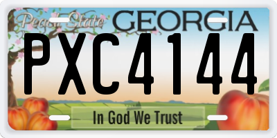 GA license plate PXC4144